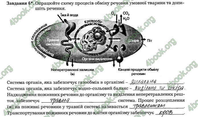 Робочий зошит Біологія 7 клас Мирна. ГДЗ