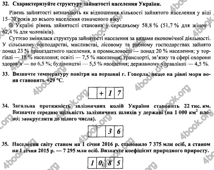 Географія 9 клас Кузишин ДПА 2020. Відповіді 