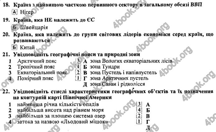 Географія 9 клас Кузишин ДПА 2020. Відповіді 