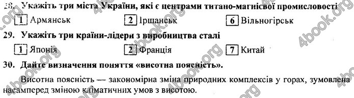 Географія 9 клас Кузишин ДПА 2020. Відповіді 