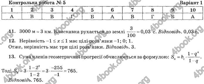 Збірник Математика 9 клас Бевз ДПА 2020. Відповіді