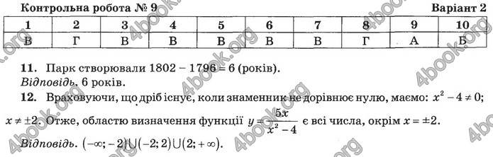 Збірник Математика 9 клас Бевз ДПА 2020. Відповіді