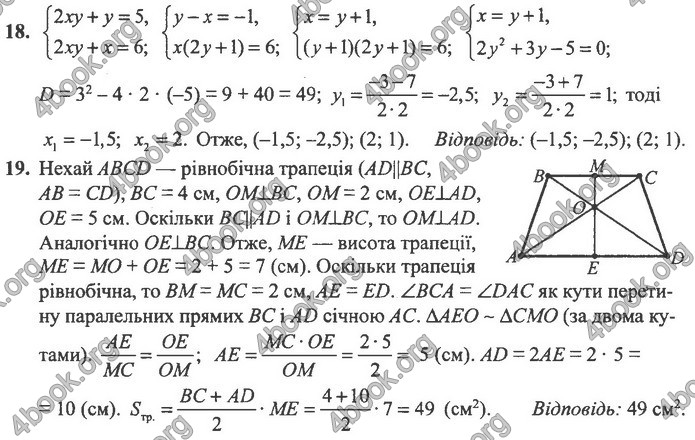 Збірник Математика 9 клас Істер ДПА 2020. Відповіді