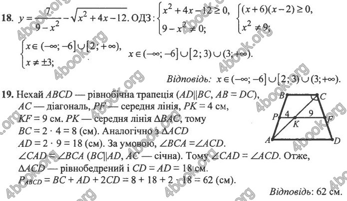 Збірник Математика 9 клас Істер ДПА 2020. Відповіді