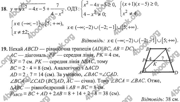 Збірник Математика 9 клас Істер ДПА 2020. Відповіді