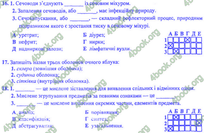 Біологія 9 клас Барна ДПА 2020. Відповіді