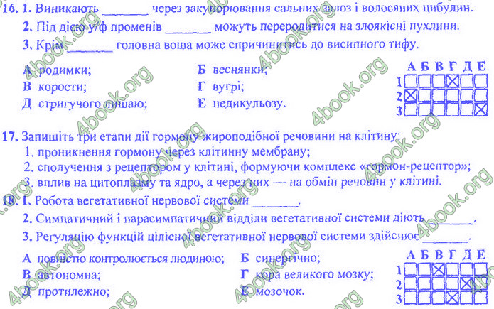 Біологія 9 клас Барна ДПА 2020. Відповіді