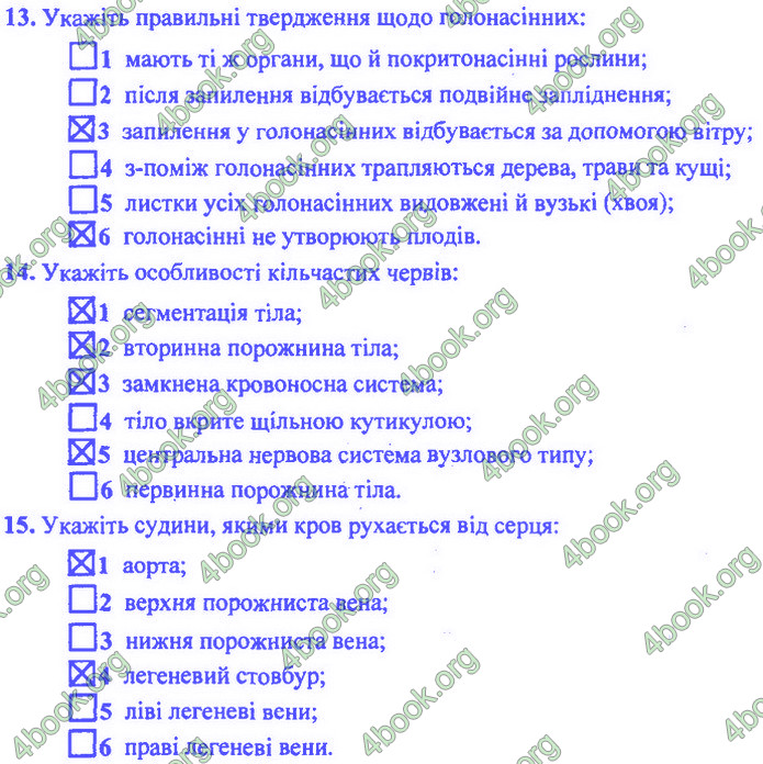 Біологія 9 клас Барна ДПА 2020. Відповіді