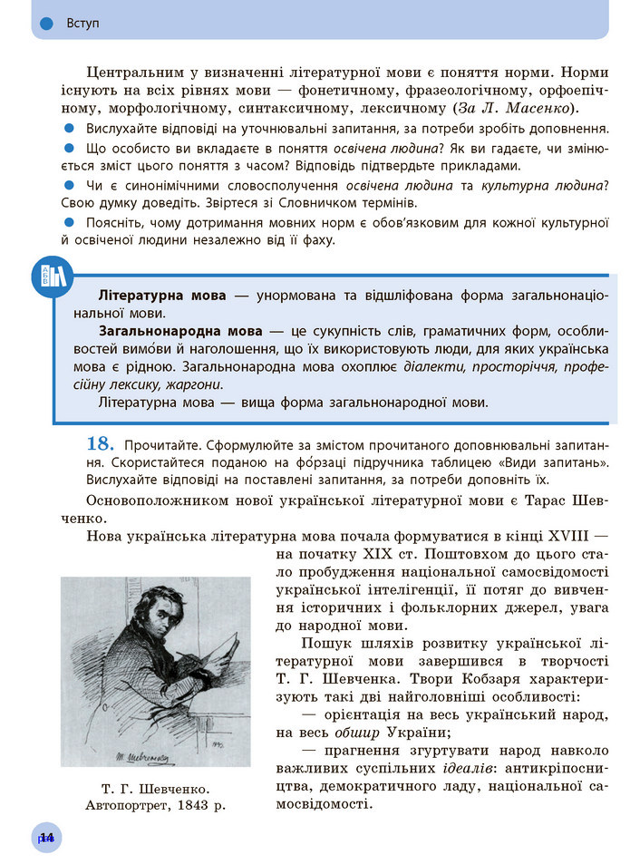 Українська мова 10 клас Глазова 2018
