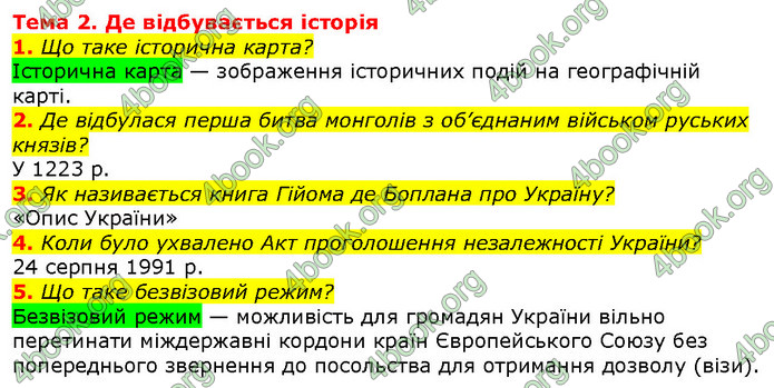 Відповіді Вступ до історії 5 клас Щупак