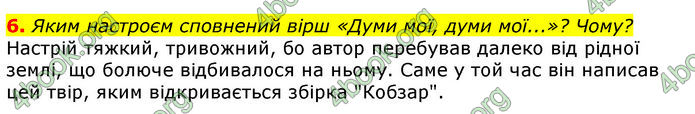 Відповіді Українська література 8 клас Авраменко 2016