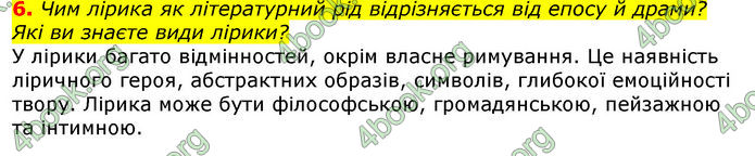 Відповіді Українська література 8 клас Авраменко 2016