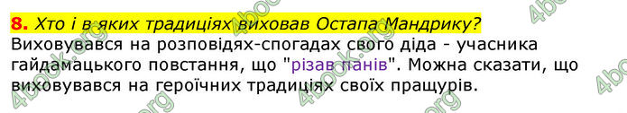 Відповіді Українська література 8 клас Авраменко 2016