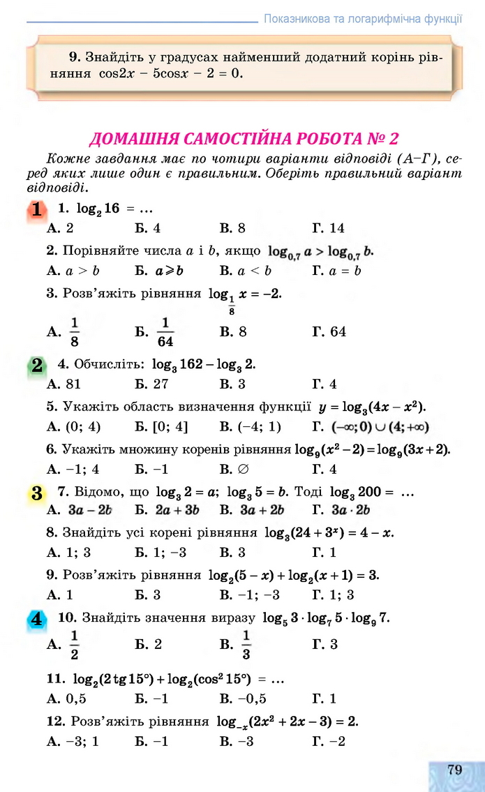 Алгебра 11 клас Істер