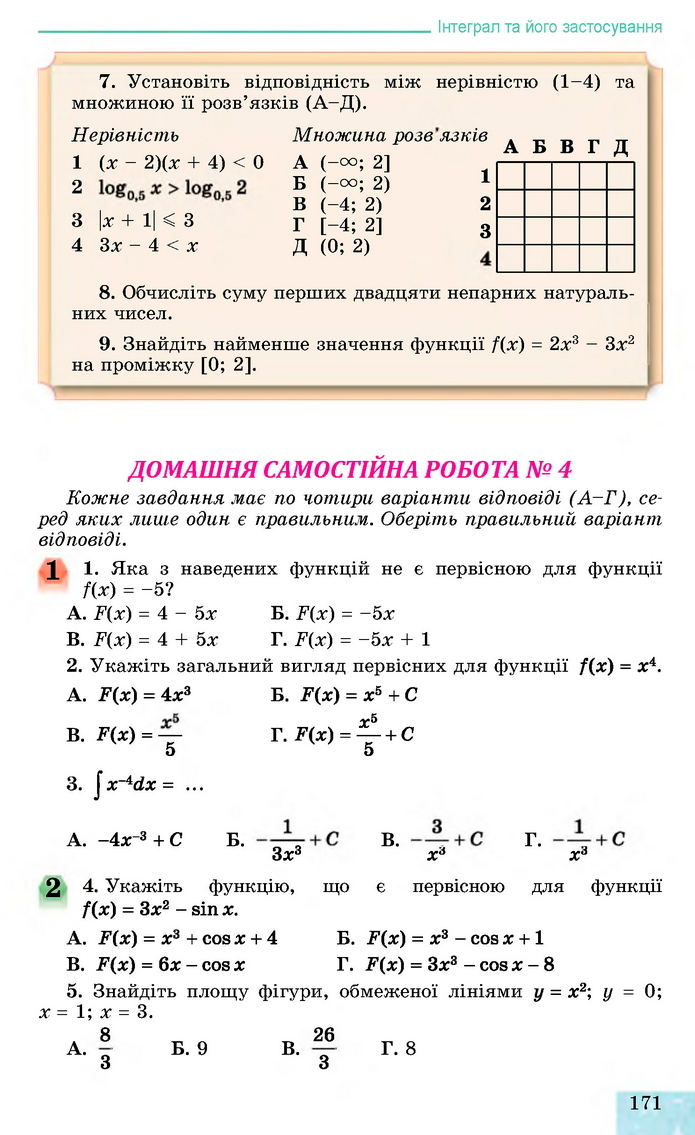 Алгебра 11 клас Істер