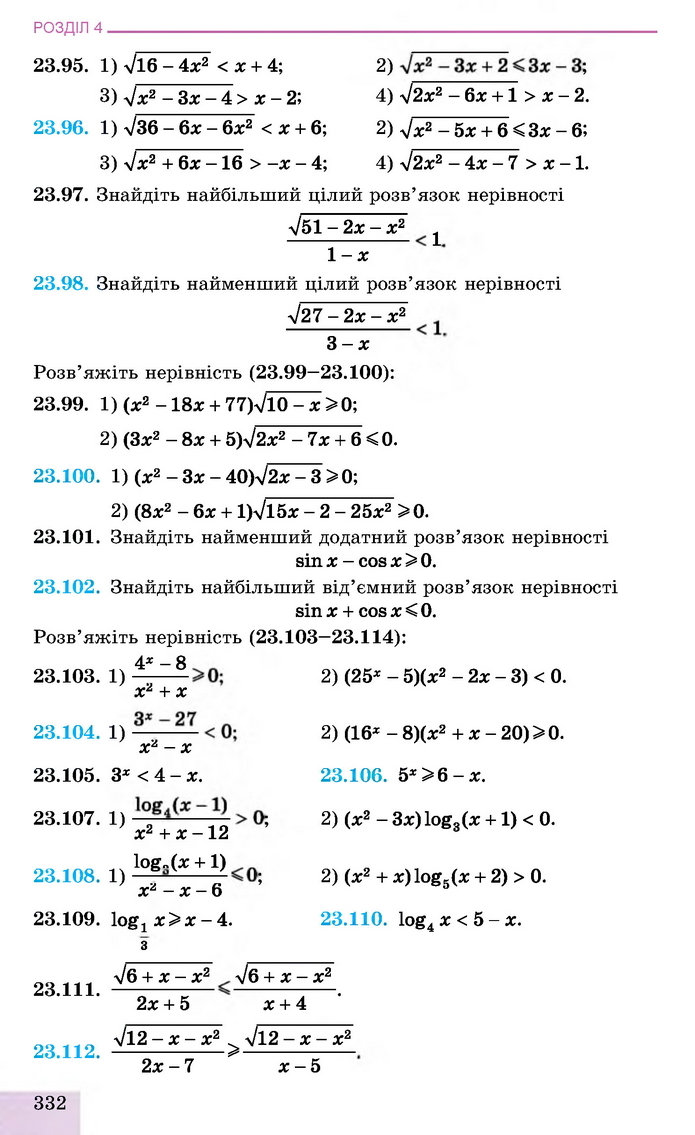 Алгебра 11 клас Істер