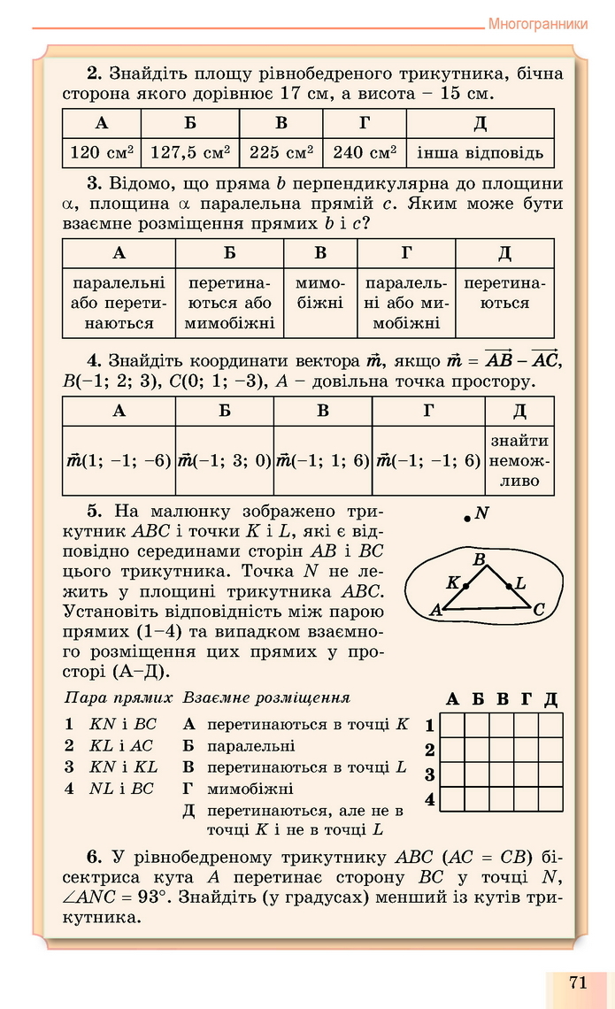 Геометрія 11 клас Істер