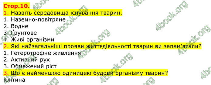 Відповіді Біологія 7 клас Соболь