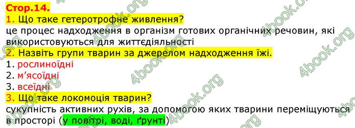 Відповіді Біологія 7 клас Соболь