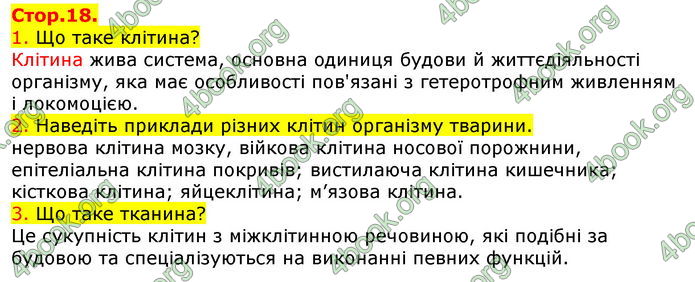 Відповіді Біологія 7 клас Соболь