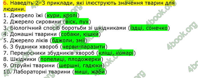 Відповіді Біологія 7 клас Соболь