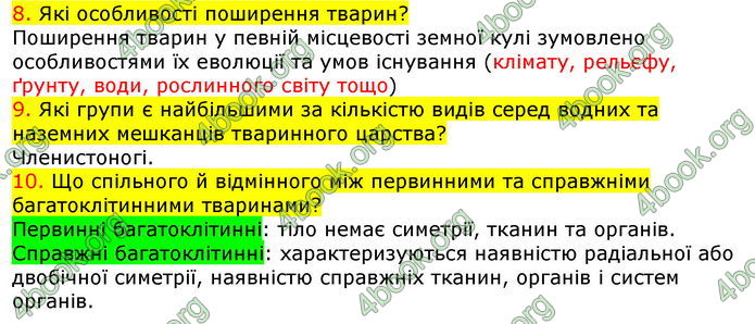 Відповіді Біологія 7 клас Соболь