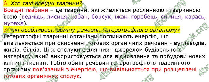 Відповіді Біологія 7 клас Соболь