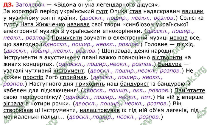 Відповіді Українська мова 8 клас Авраменко 2021-2016. ГДЗ