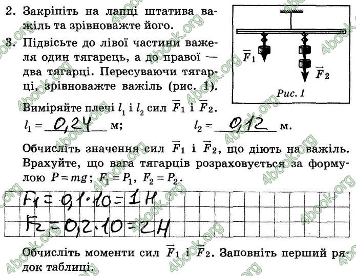 Решебник Зошит лабораторні Фізика 7 клас Мозель