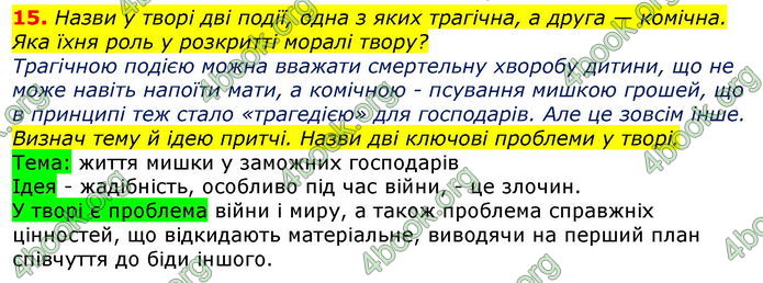 Відповіді Українська література 7 клас Коваленко