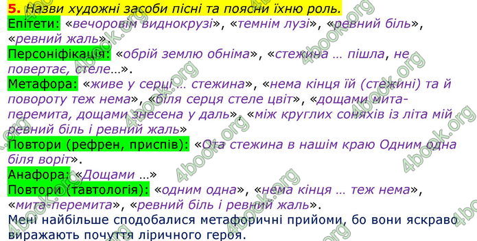 Відповіді Українська література 7 клас Коваленко