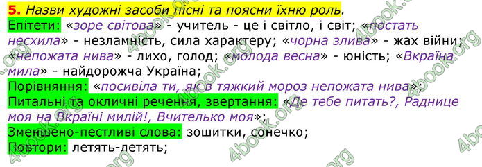 Відповіді Українська література 7 клас Коваленко