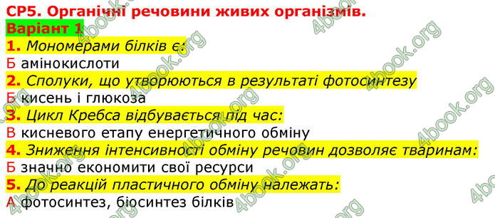 ГДЗ Зошит оцінювання Біологія 10 клас Безручкова