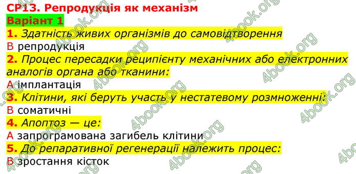 ГДЗ Зошит оцінювання Біологія 10 клас Безручкова