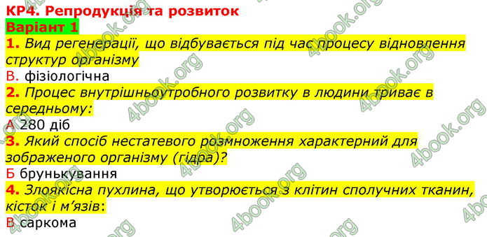 ГДЗ Зошит оцінювання Біологія 10 клас Безручкова