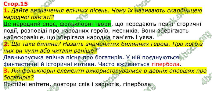 Відповіді Зарубіжна література 7 клас Волощук 2020