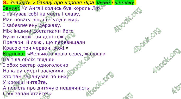 Відповіді Зарубіжна література 7 клас Волощук 2020