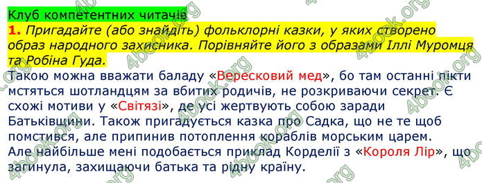 Відповіді Зарубіжна література 7 клас Волощук 2020