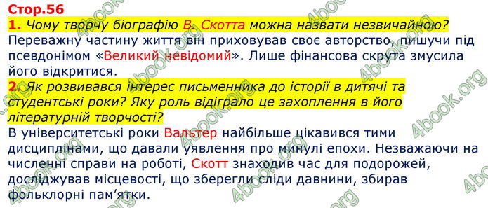 Відповіді Зарубіжна література 7 клас Волощук 2020