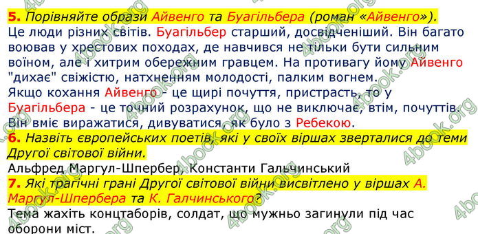 Відповіді Зарубіжна література 7 клас Волощук 2020