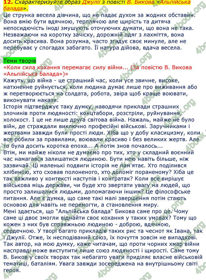 Відповіді Зарубіжна література 7 клас Волощук 2020