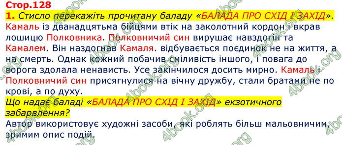 Відповіді Зарубіжна література 7 клас Волощук 2020