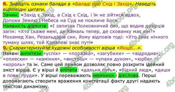 Відповіді Зарубіжна література 7 клас Волощук 2020