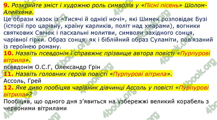 Відповіді Зарубіжна література 7 клас Волощук 2020