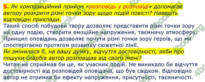 Відповіді Зарубіжна література 7 клас Волощук 2020