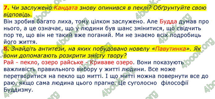 Відповіді Зарубіжна література 7 клас Волощук 2020