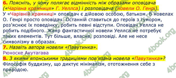 Відповіді Зарубіжна література 7 клас Волощук 2020