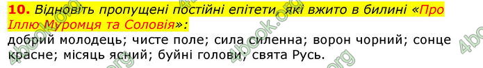 Відповіді Світова література 7 клас Волощук