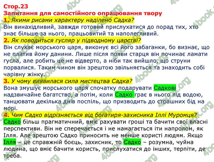 Відповіді Світова література 7 клас Волощук