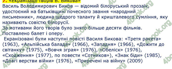 Відповіді Світова література 7 клас Волощук